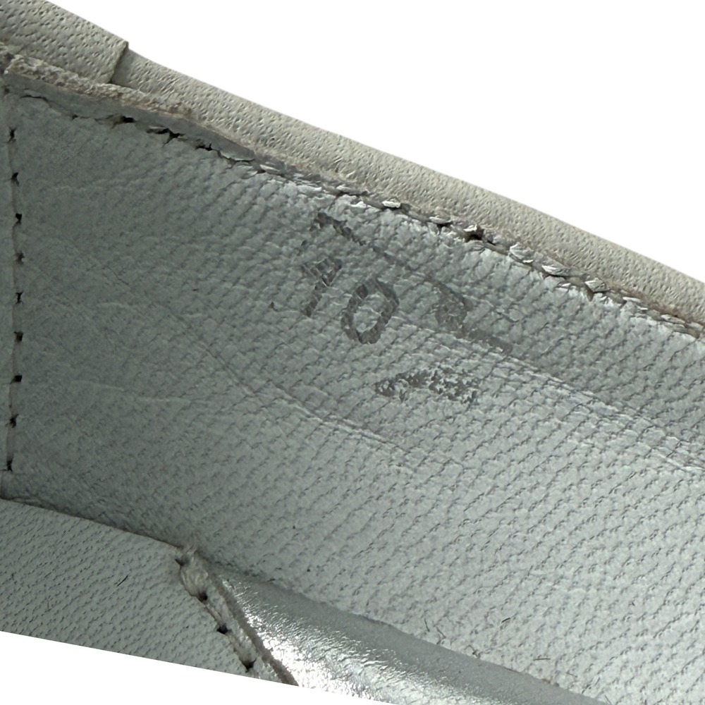 Walter Genuin COCO BALLERINA Leather Ballet Silver Metallic Flats Shoes Italy 10 - Picture 3 of 10
